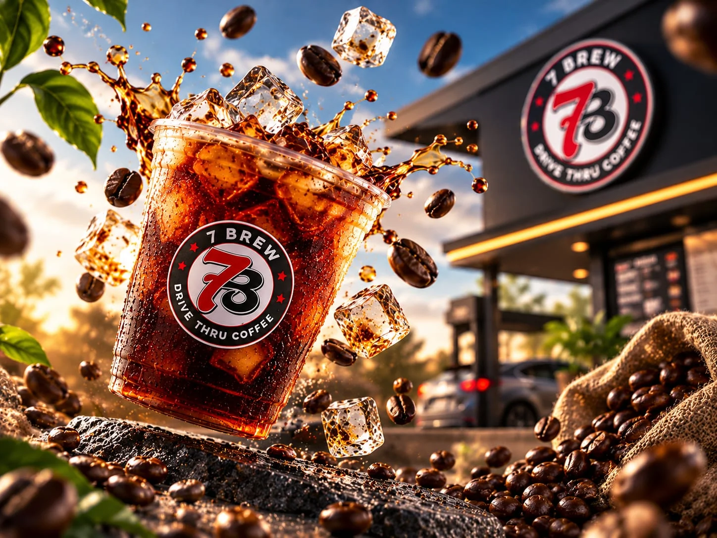 Hot 7 Brew Americano, espresso and water