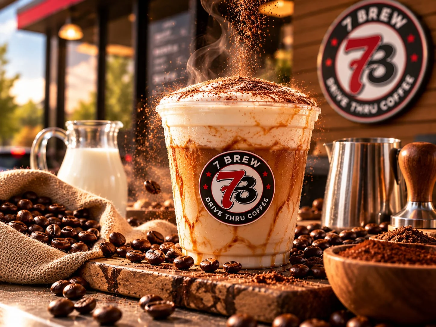 Hot 7 Brew cappuccino with thick milk foam