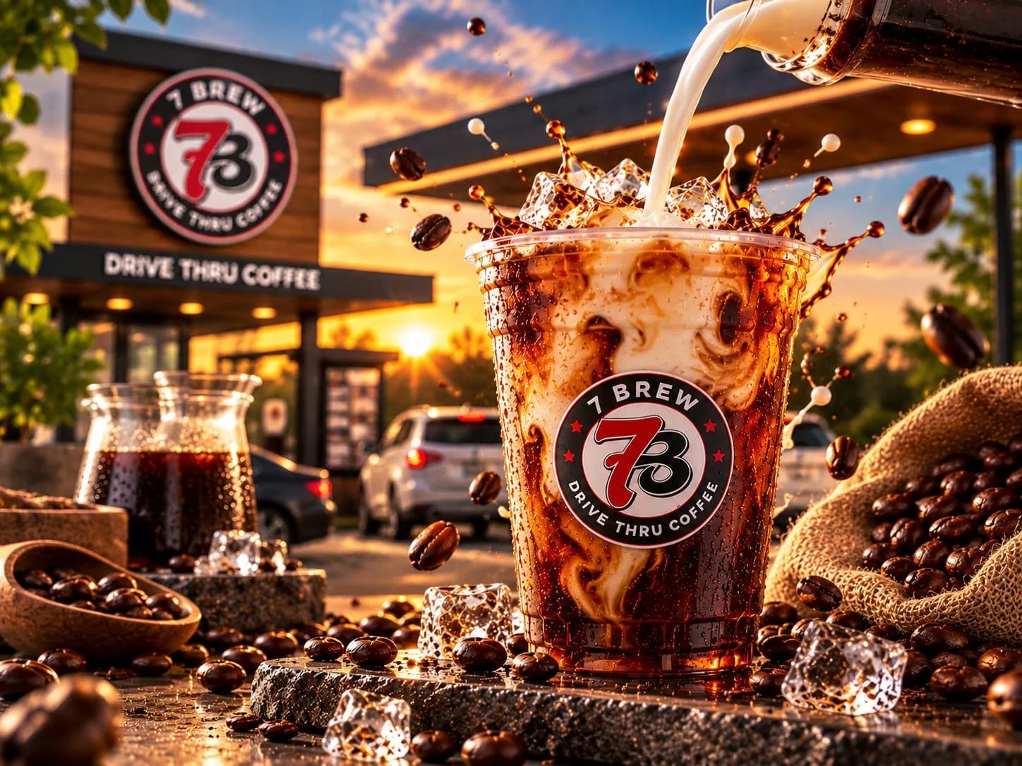 7 Brew cold brew over ice with a splash of cream