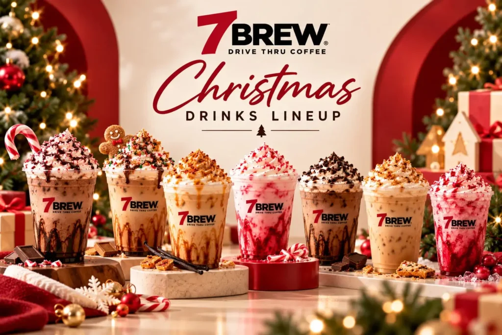 7 Brew Christmas Drinks 11 Lineup of 7 Brew Christmas drinks from winter 2025