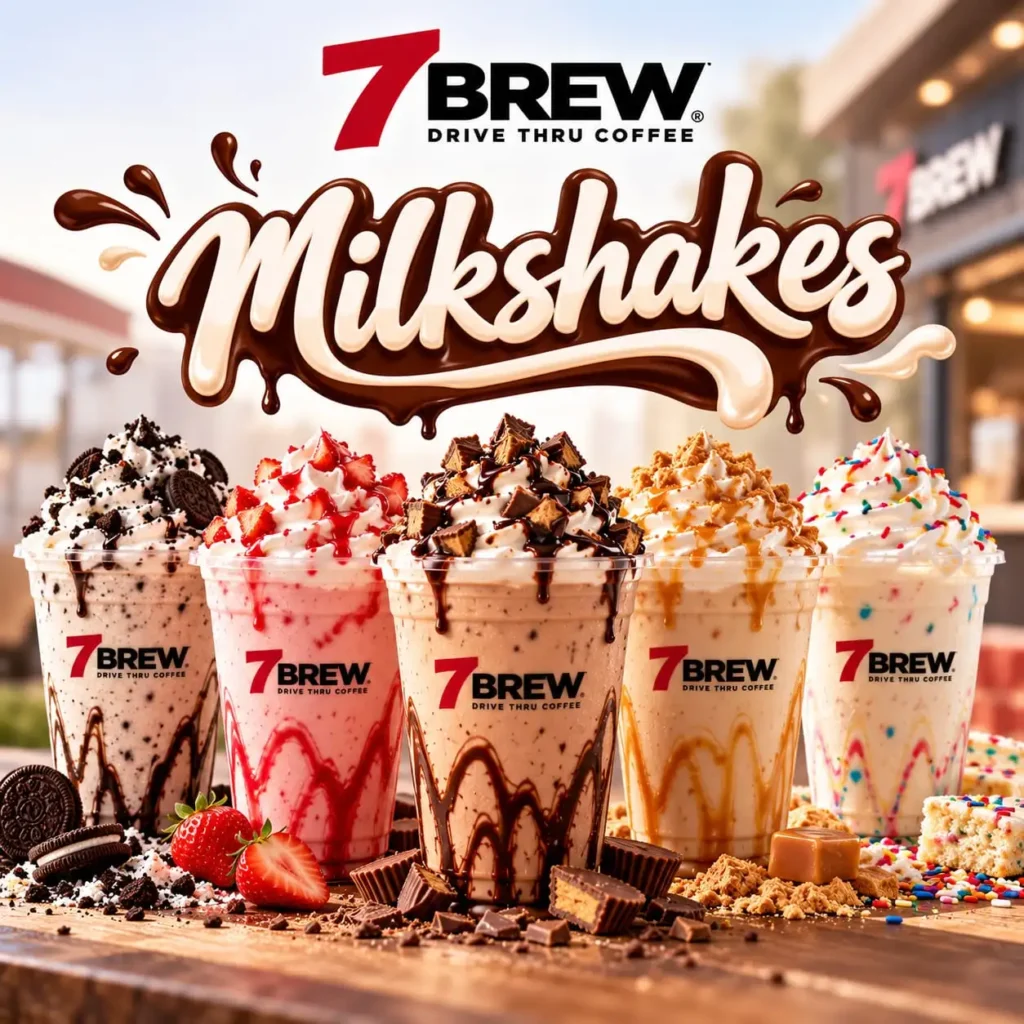7 Brew shakes topped with whipped cream