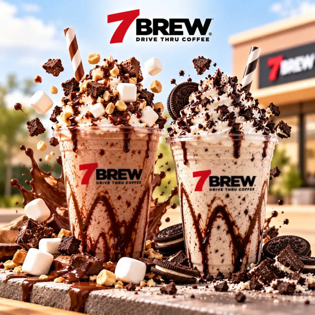 7 Brew Rocky Road and Cookies & Cream shakes