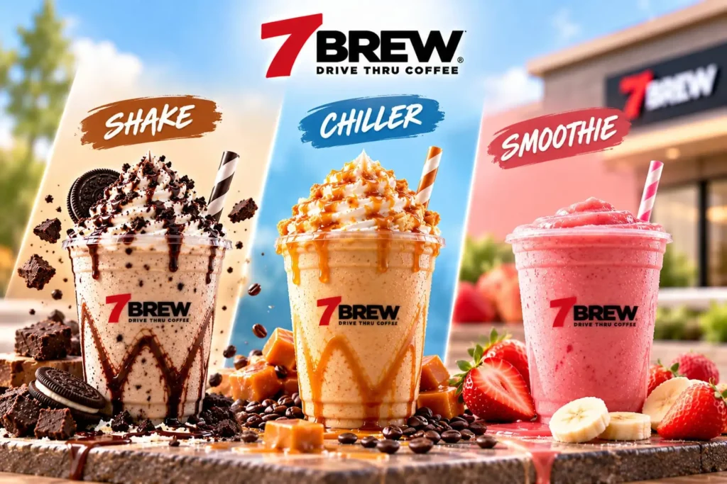 7 Brew shake, Chiller and smoothie side by side